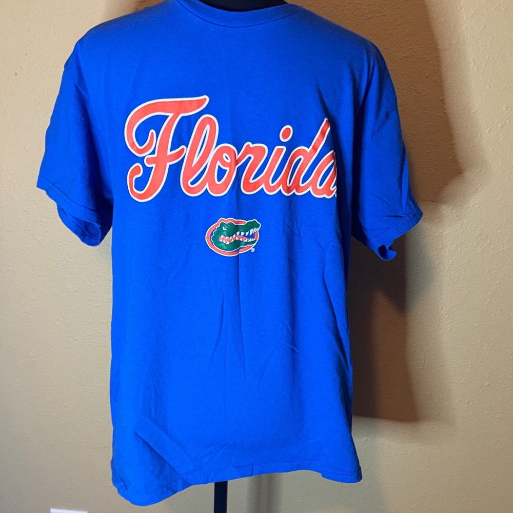 Blue Florida Gator T-Shirt with Gator Logo and Pepsi Log on Back